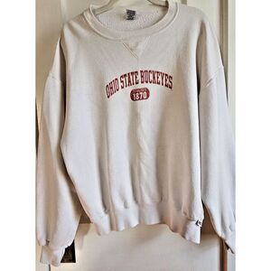 Vintage‎ 1990's Russell Athletic white Boxy Streetwear OHIO STATE sweatshirt L